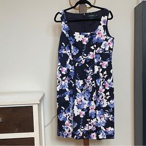 Springtime Dress by Ralph Lauren in Navy, Cobalt, and Pink
